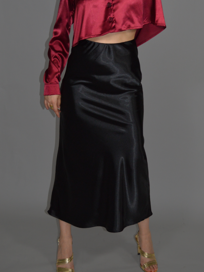 FALDA SATIN MIDI