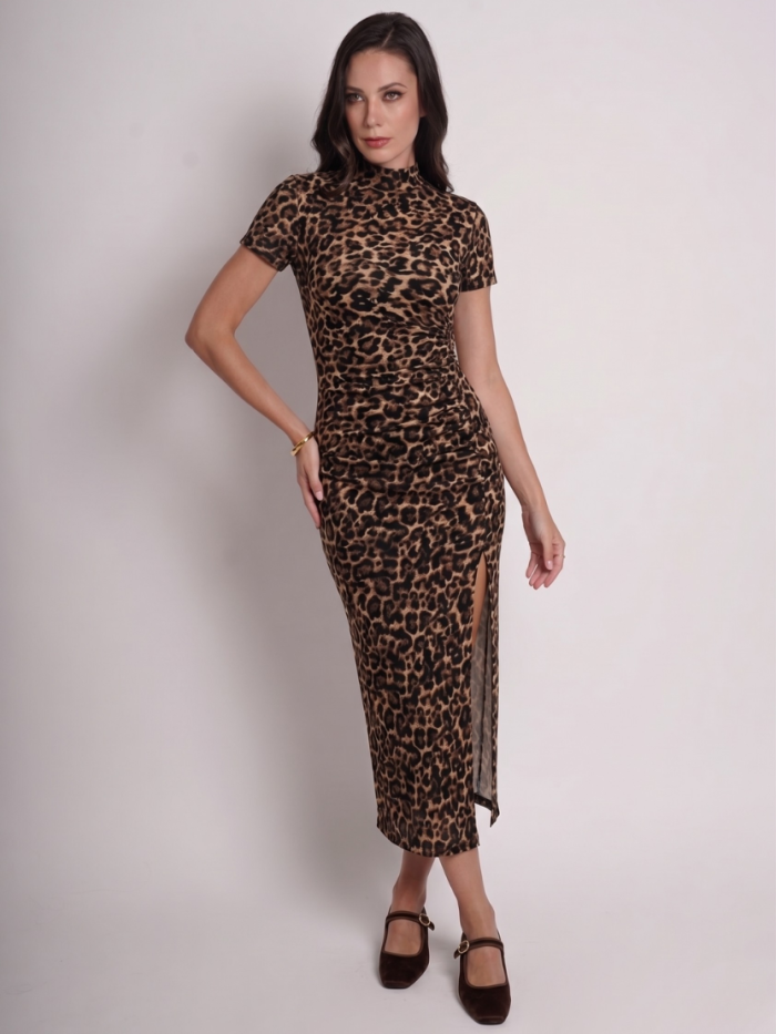 VESTIDO MIDI LEOPARDO