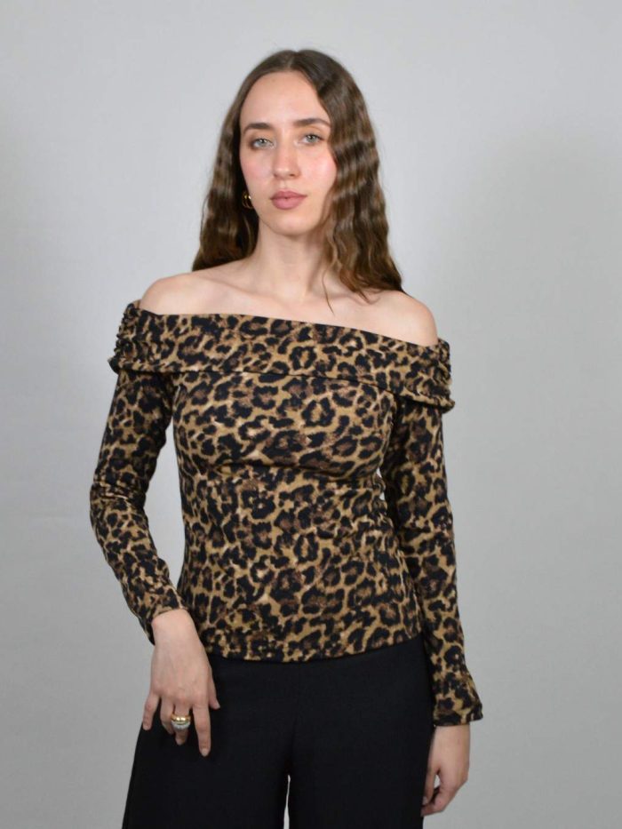 BLUSA STRAPLESS LEOPARDO