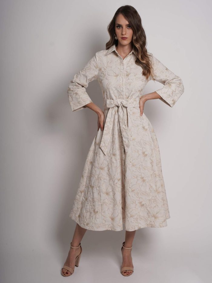 MAXIDRESS BEIGE BORDADO