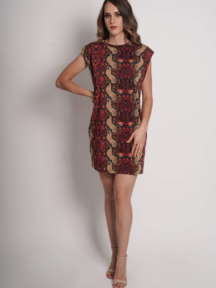 VESTIDO CORTO CON HOMBRERAS