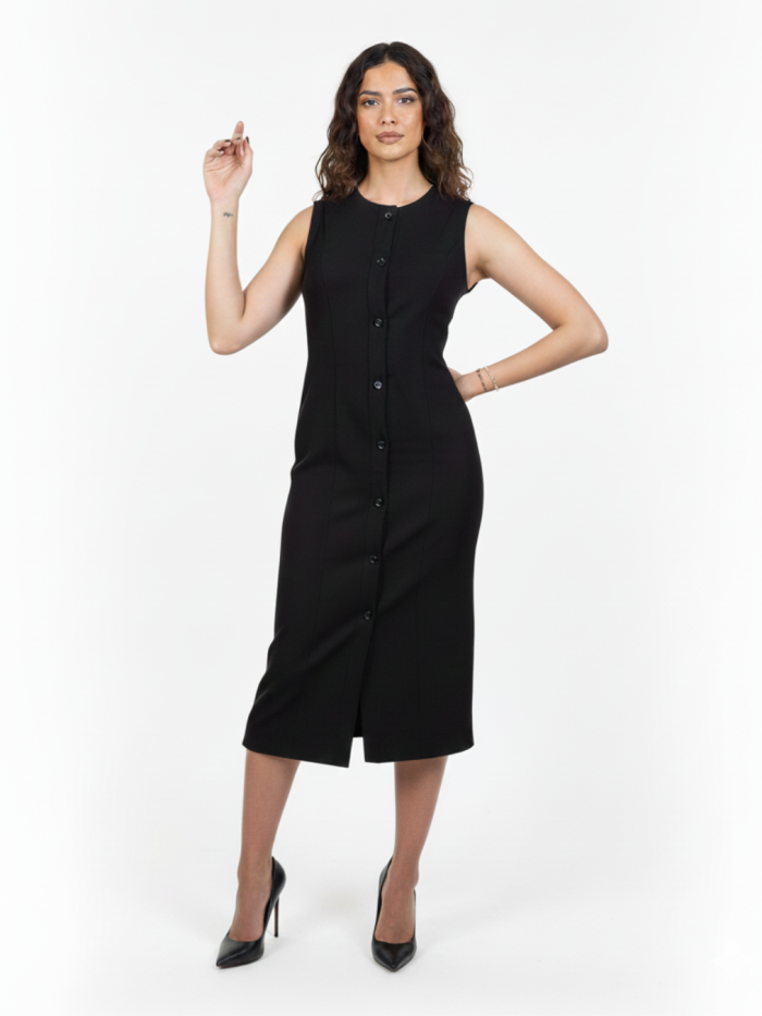 VESTIDO PONTI CON BOTONES